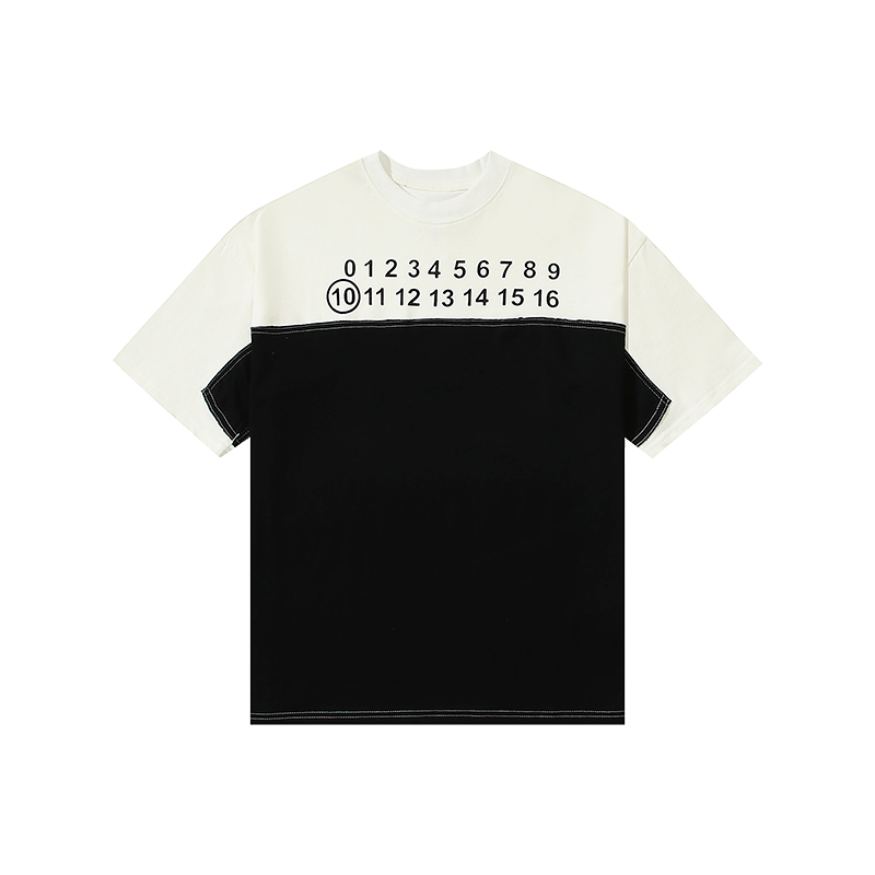 Áo Thun cotton mm6 Cổ Tròn Tay Ngắn Phong Cách Đường Phố Mới 240g 32s