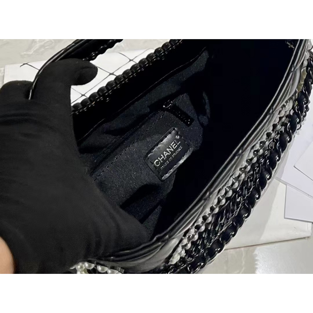 Túi Xách Da Bò Đính Ngọc Trai Thủ Công Phong Cách Mới Cho Nữ777777-0825