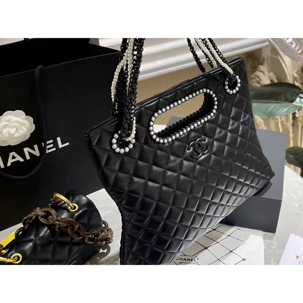 Túi Xách Da Bò Đính Ngọc Trai Thủ Công Phong Cách Mới Cho Nữ777777-0825