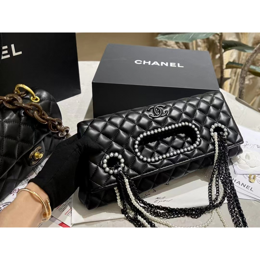 Túi Xách Da Bò Đính Ngọc Trai Thủ Công Phong Cách Mới Cho Nữ777777-0825