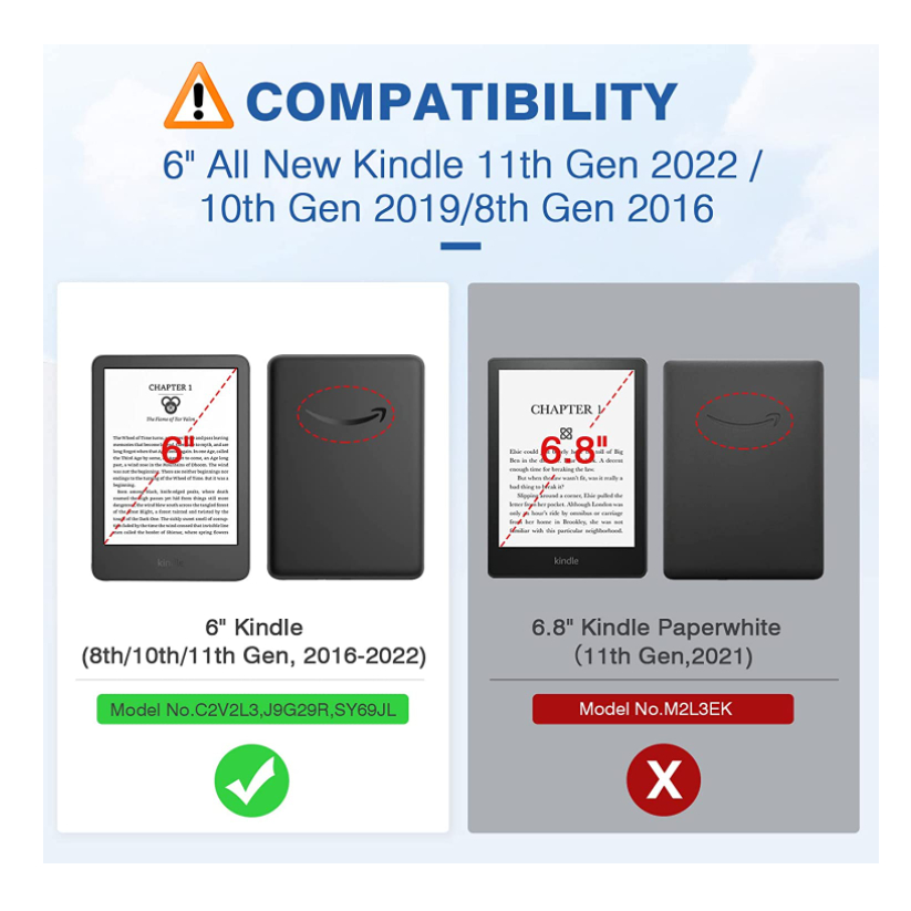 Bao Da Máy Tính Bảng Nắp Lật Chống Trầy Xước Cho Amazon 6 "kindle 11th gen 2022 / 10th gen 2019 / kindle 8th gen 2016