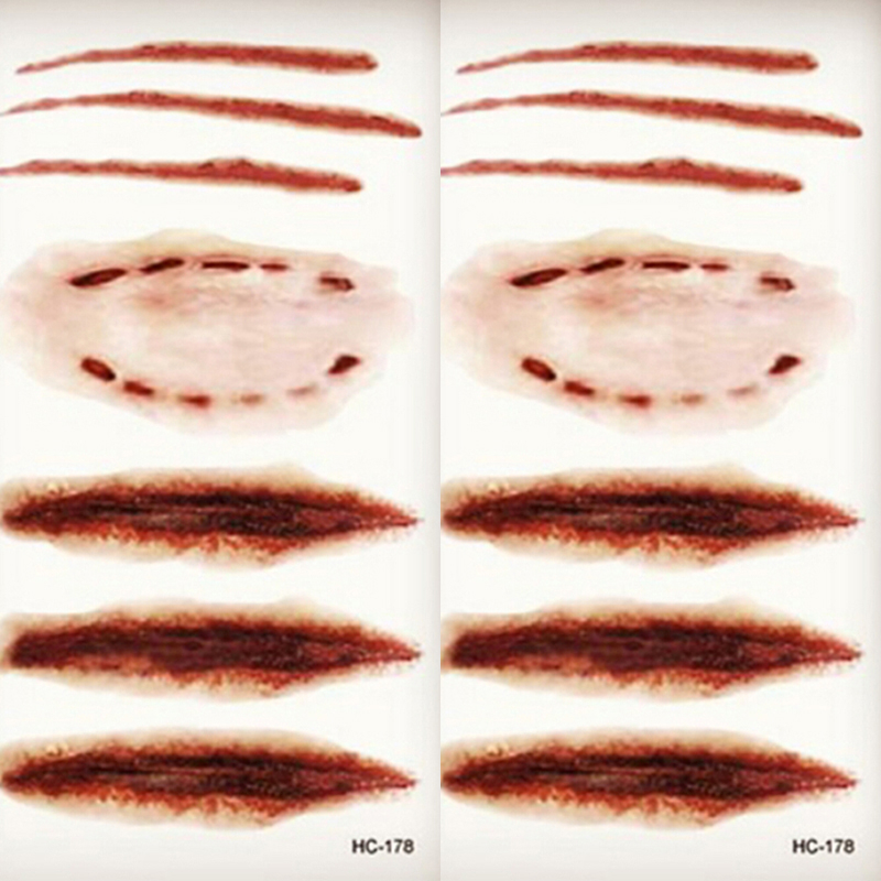 Hình Xăm Dán Vết Thương Máu Tạm Thời