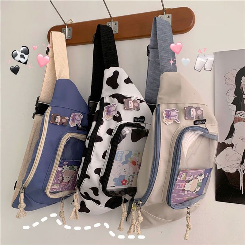 Galcheer Túi Đeo Chéo Ngực Mềm Mại Phong Cách harajuku ulzzang Hàn Quốc Nhật Bản Cho Nữ Sinh Đi Học Và Làm Việc Với Sức Chứa Lớn