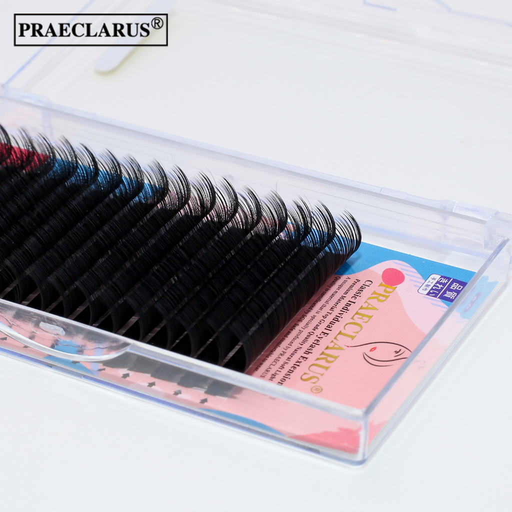Praeclarus 16 hàng mở rộng lông mi cá nhân cổ điển 0,05 / 0,07mm chất liệu cao cấp chất lượng cao faux mink natural soft volume classic eyelash extension