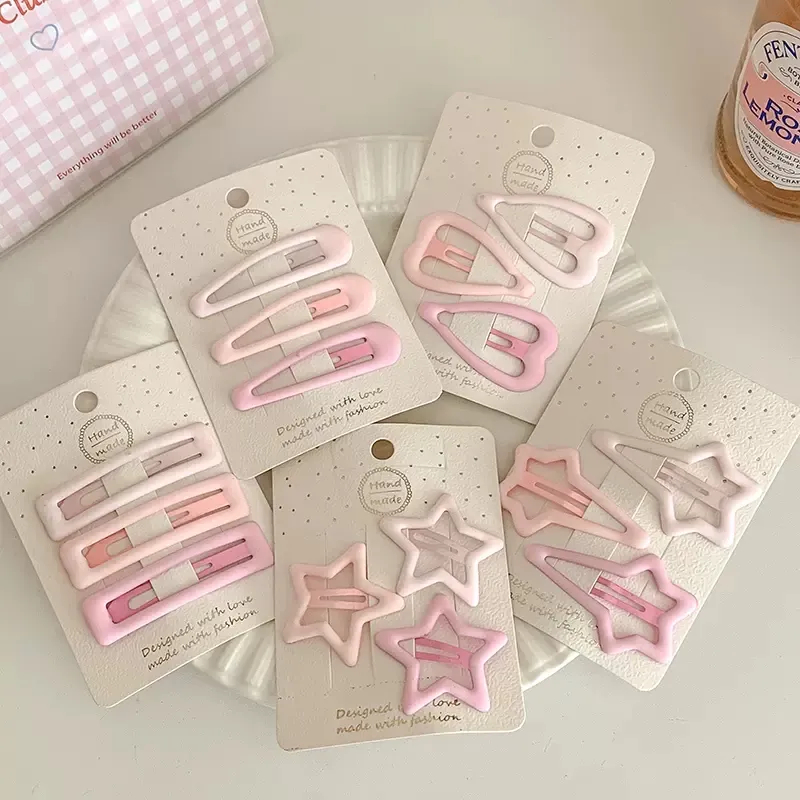 3pcs Pink Kẹp Tóc Hình Ngôi Sao Nhiều Màu Sắc Dễ Thương Cho Nữ Y2K dreamdiary