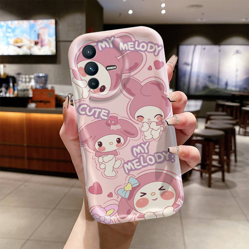 Kuromi Ốp Điện Thoại Silicon Viền Cong Họa Tiết my melody Cho iphone 11 12 13 14 15 pro max ipx xr xs max 7 8 6s plus