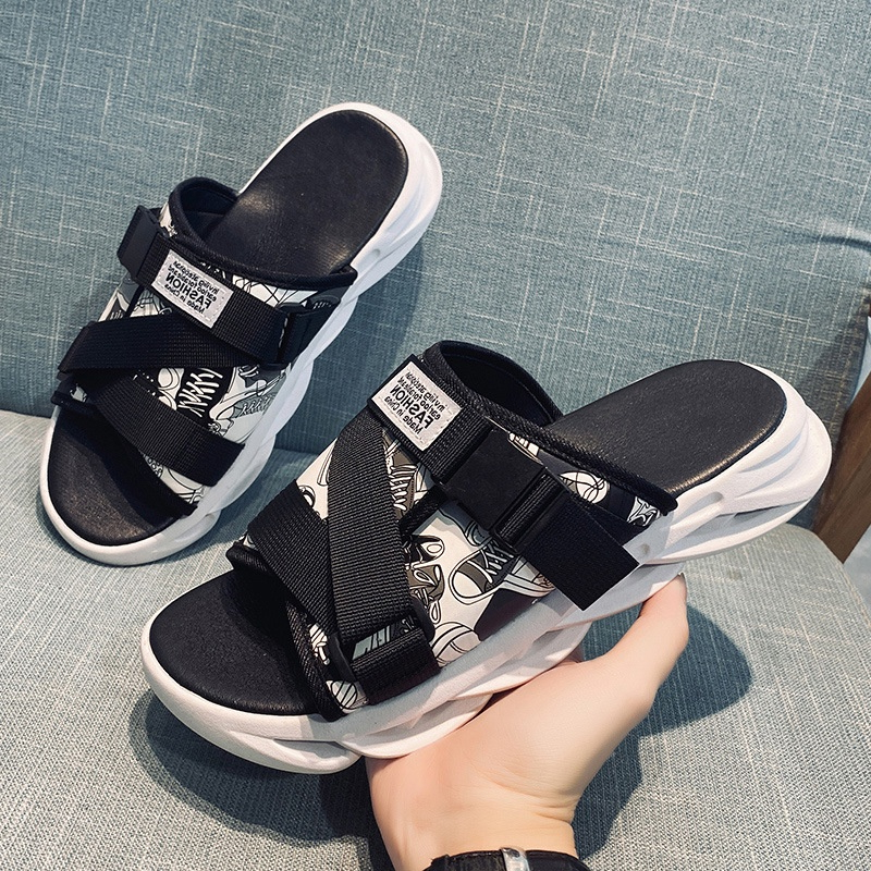 SHANMUSENLIN☘Dép Sandal Chống Trượt Phong Cách Hàn Quốc Cho Cặp Đôi