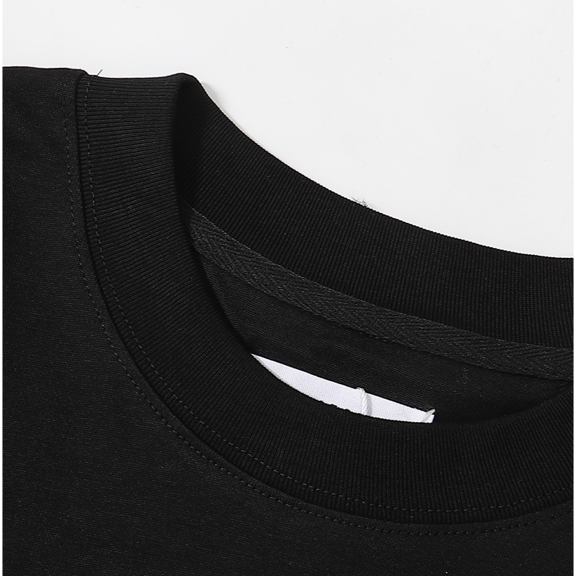 Áo Thun unisex Tay Dài Vải cotton Chải Kỹ Thuật Số 240g 32s mm6 Phong Cách Đường Phố Mới