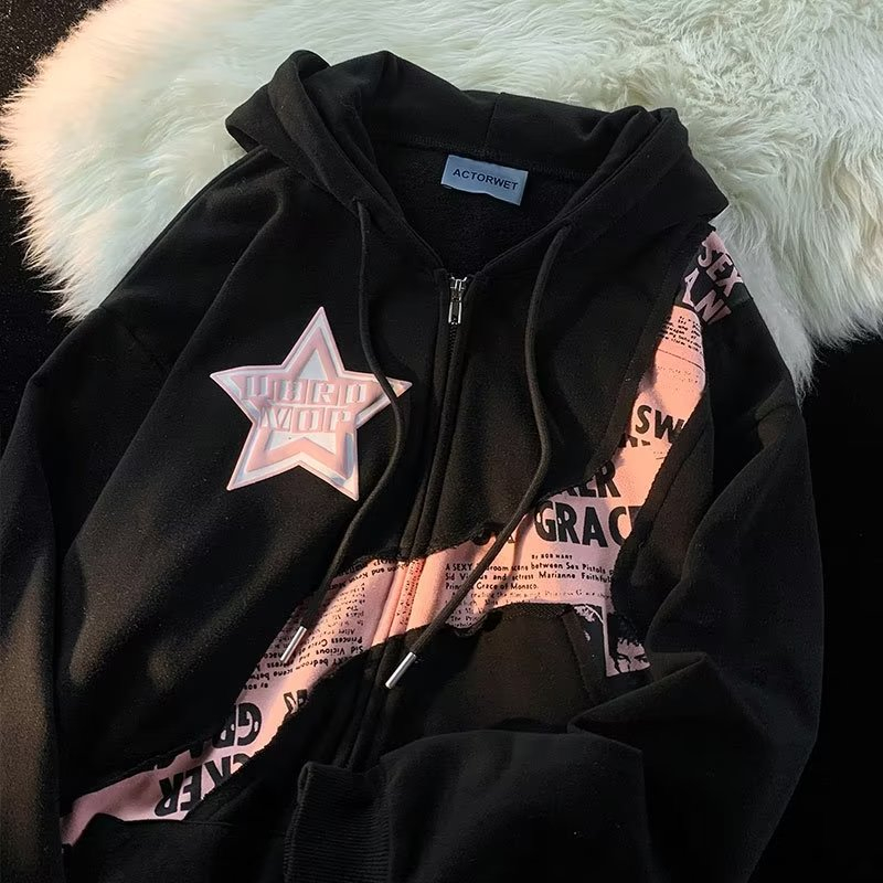 Áo len hoodie cùng kiểu dáng&Áo Thun Tay Lửng Cổ Tròn Dáng Rộng Phong Cách Thời Trang Harajuku Nhật Bản