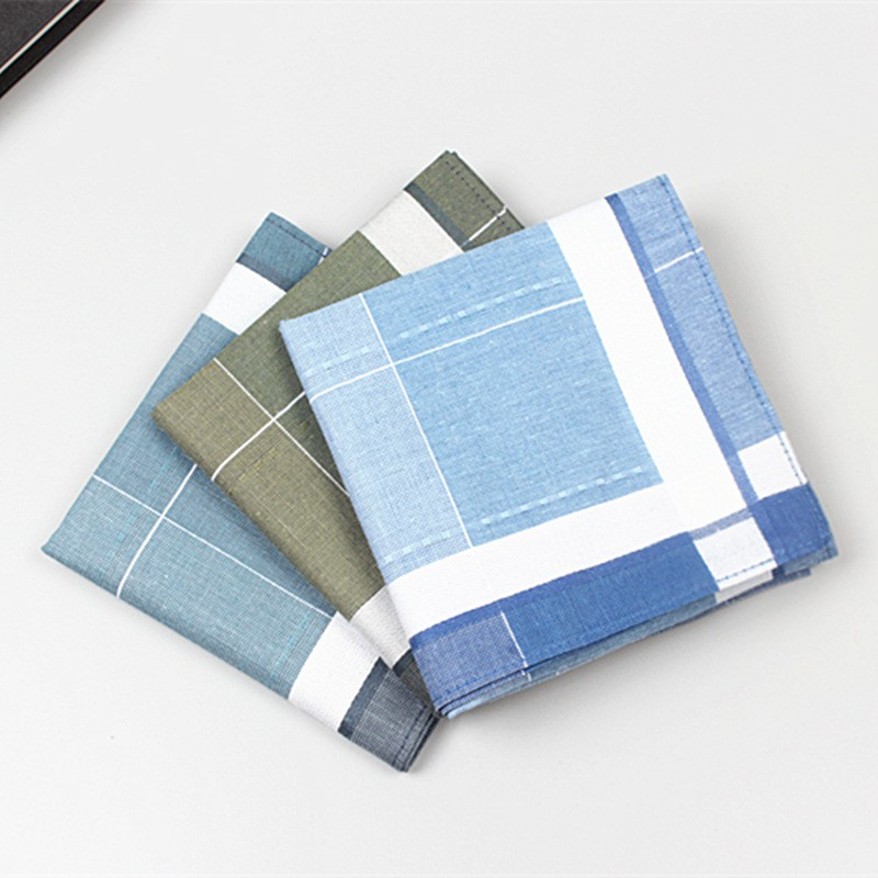 Set 3 / 5 khăn tay cotton mềm thấm hút mồ hôi 43*43cm cho nam