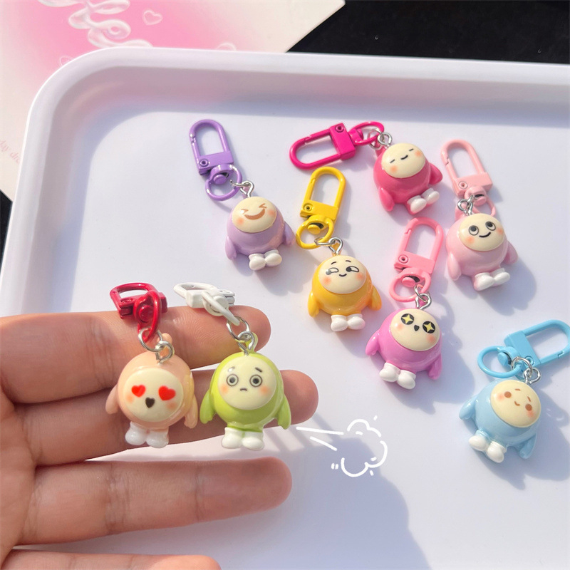Mới Móc Khóa Hình Quả Trứng Ba Chiều Dễ Thương Làm Quà Tặng Trang Trí Túi Xách Cho Bạn Gái