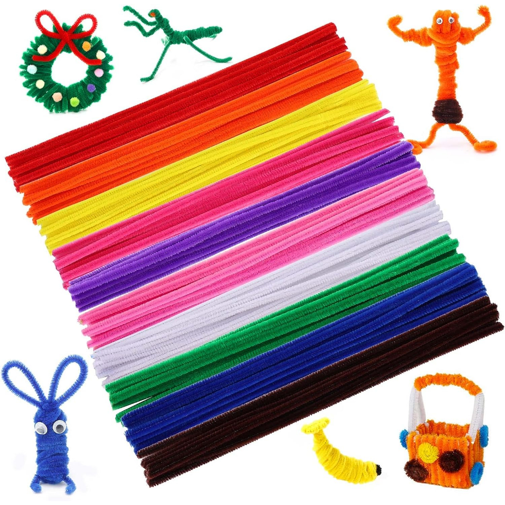 Gamma Baby-100Pcs Pipe Cleaners Craft Supplies, , Arts and Crafts Supplies for Kids