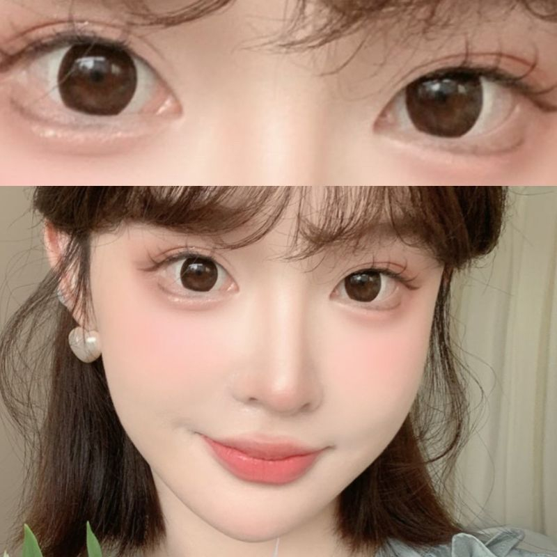 Set 2 Thấu Kính Thủy Tinh Uyai 14.5mm Màu Đen / Cà Phê