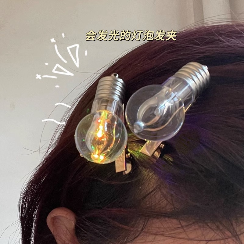 Kẹp Tóc Hình Bóng Đèn Sáng Tạo Vui Nhộn Cho Nữ