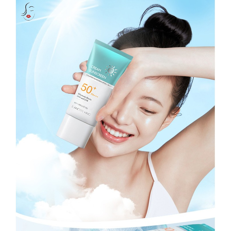 Lancer king Kem Chống Nắng Không Gây Nhờn Dưỡng Ẩm Cho Da Mặt pa + + + Sữa Chống Nắng