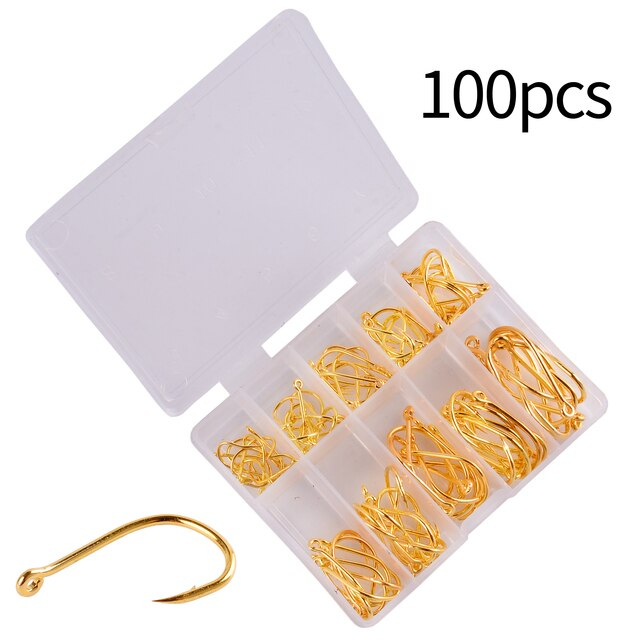 100 Lưỡi Câu Cá Bằng Thép Carbon Nhiều Màu ABC