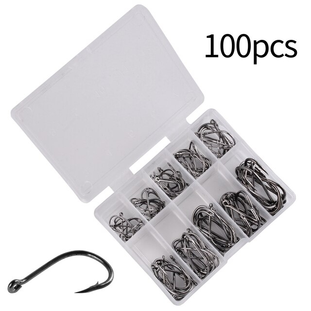100 Lưỡi Câu Cá Bằng Thép Carbon Nhiều Màu ABC