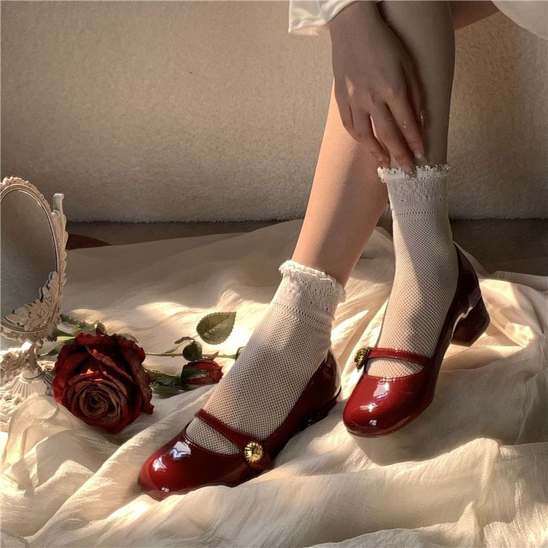 YAOLI  Giày Cao Gót Da Bóng Phong Cách Retro Thời Trang Cho Nữ