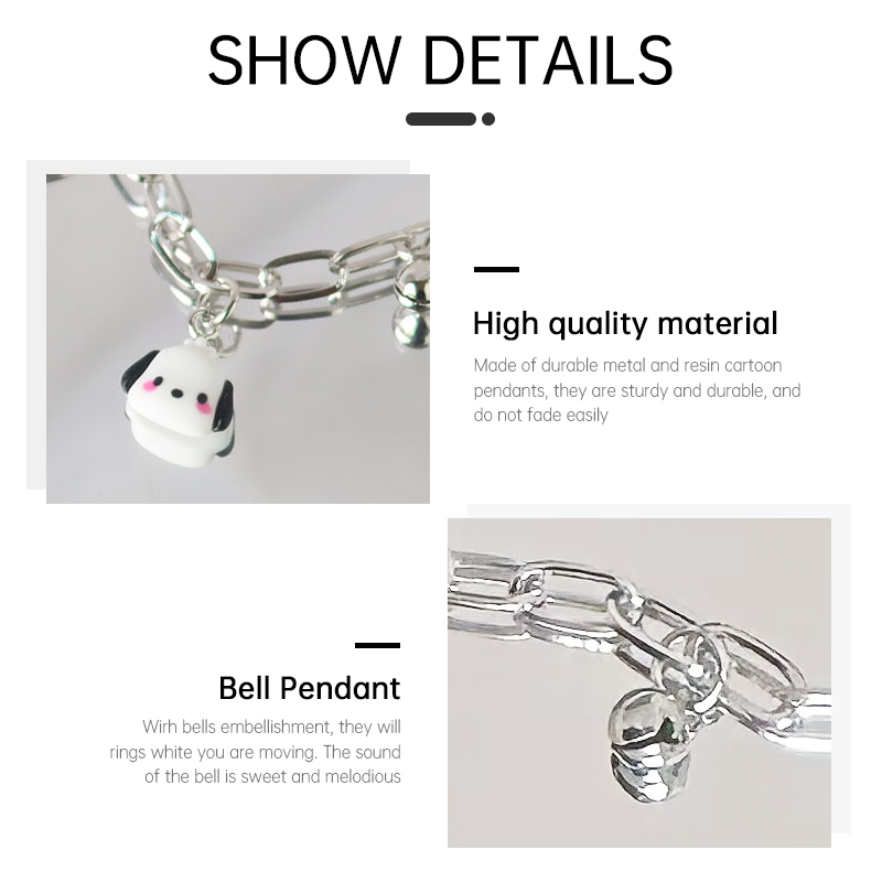 🌺🌺Sanrio Vòng Tay Mặt Chuông Dễ Thương Có Thể Điều Chỉnh Phong Cách Hàn Quốc Cho Cặp Đôi