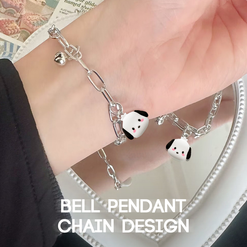 🌺🌺Sanrio Vòng Tay Mặt Chuông Dễ Thương Có Thể Điều Chỉnh Phong Cách Hàn Quốc Cho Cặp Đôi
