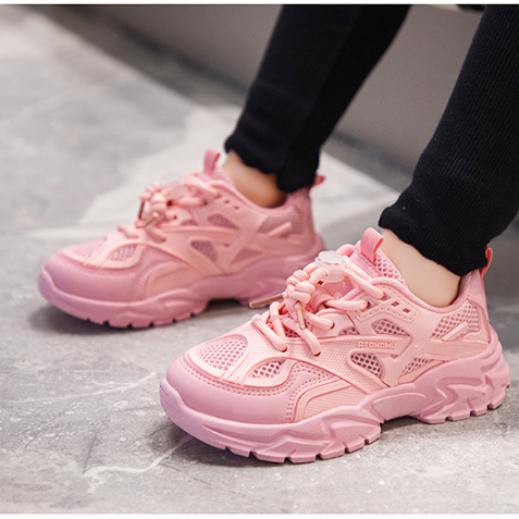 Giày thể thao trẻ em, bé gái, đế mềm, giày chạy bộ lưới thoáng khí, trẻ sơ sinh