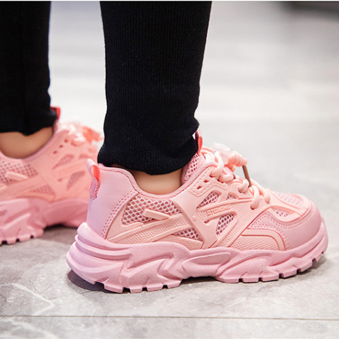 Giày thể thao trẻ em, bé gái, đế mềm, giày chạy bộ lưới thoáng khí, trẻ sơ sinh