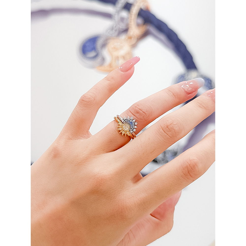 Hộp Nhẫn Hình Mặt Trăng / Mặt Trời Lấp Lánh