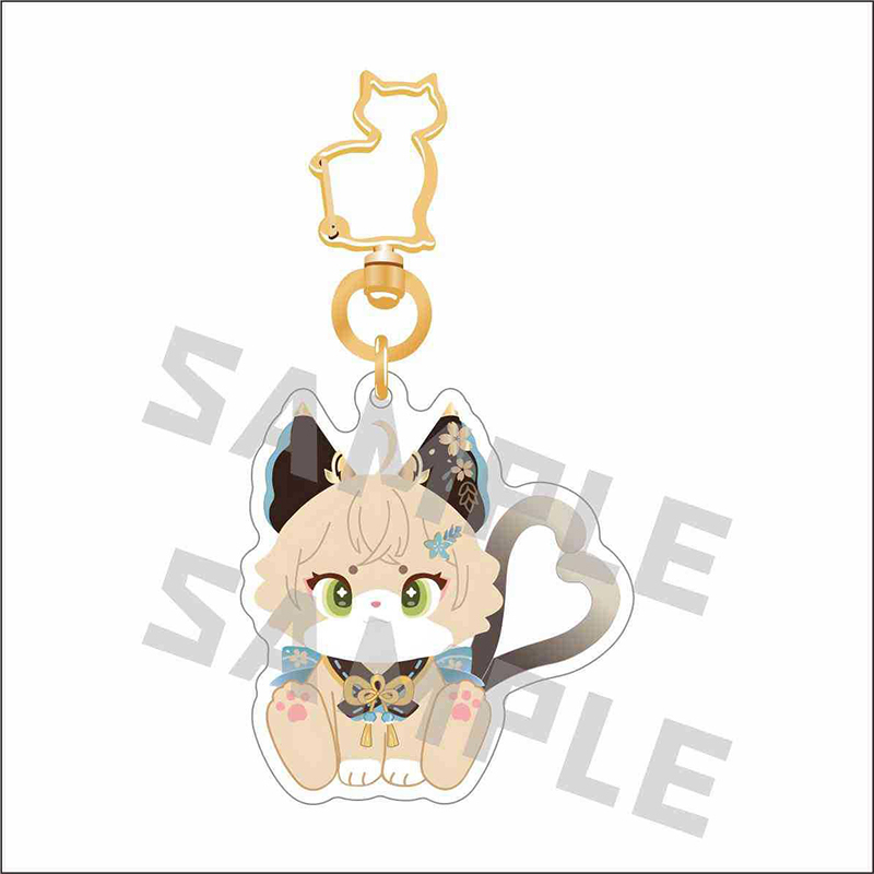 Genshin Móc Khóa acrylic Hình Mèo Xinh Xắn