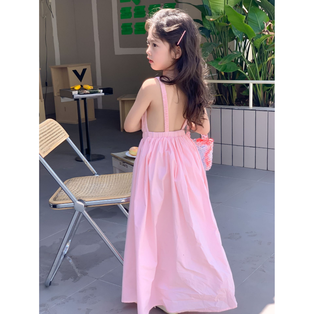 Đầm Công Chúa Hai Dây Dáng Dài Thời Trang Mùa Hè Xinh Xắn Cho Bé Gái