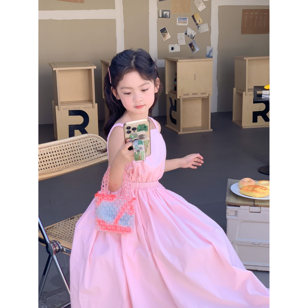 Đầm Công Chúa Hai Dây Dáng Dài Thời Trang Mùa Hè Xinh Xắn Cho Bé Gái