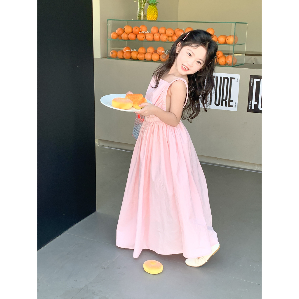 Đầm Công Chúa Hai Dây Dáng Dài Thời Trang Mùa Hè Xinh Xắn Cho Bé Gái