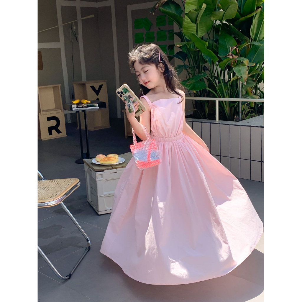Đầm Công Chúa Hai Dây Dáng Dài Thời Trang Mùa Hè Xinh Xắn Cho Bé Gái