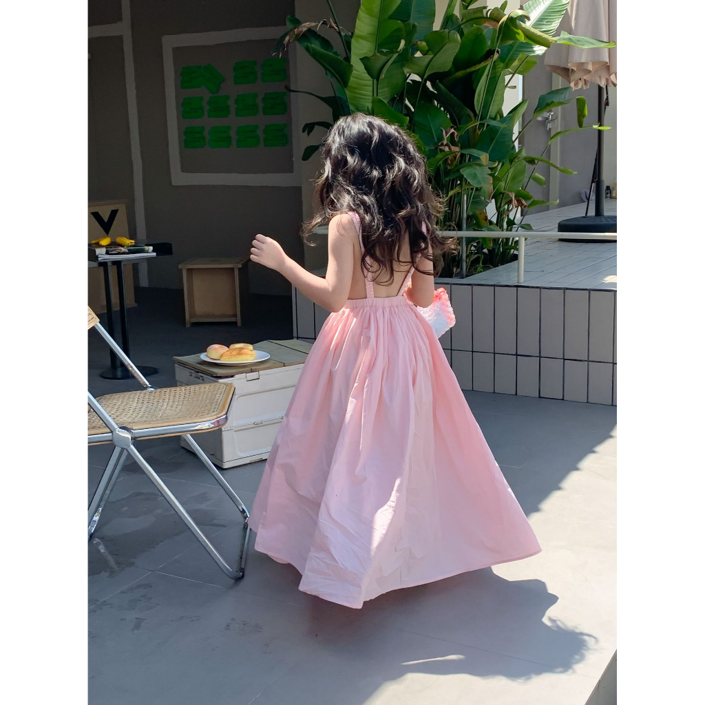 Đầm Công Chúa Hai Dây Dáng Dài Thời Trang Mùa Hè Xinh Xắn Cho Bé Gái