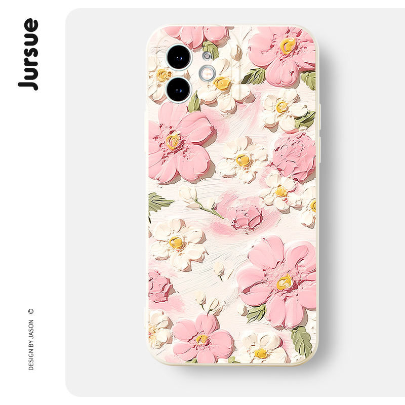 Ốp điện thoại JURSUE dễ thương đẹp hoa dẻo Cho iPhone 15 14 13 12 11 Pro Max SE 2020 X XR XS 8 7 ip 6S 6 Plus XYH2088
