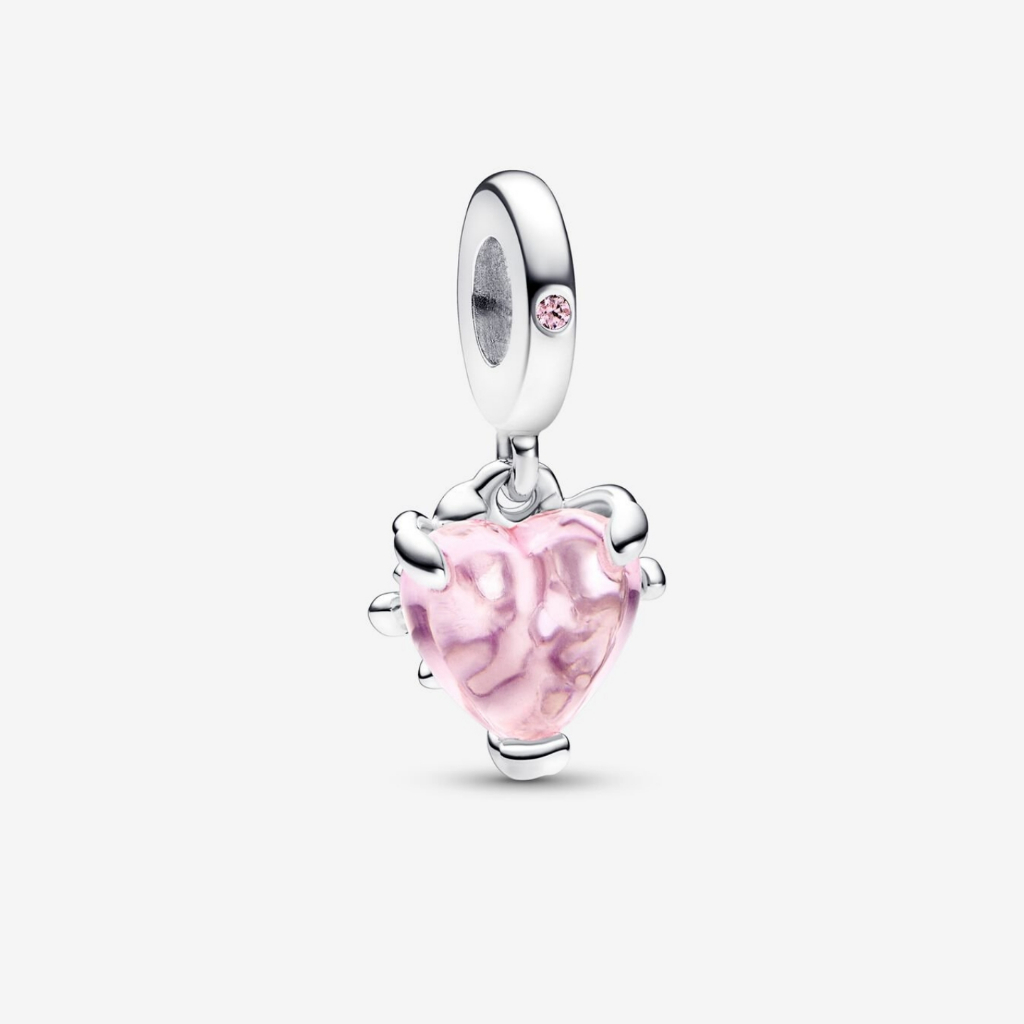 Mặt Dây Chuyền Hình Cây Gia Đình Màu Hồng Đậm Đặc