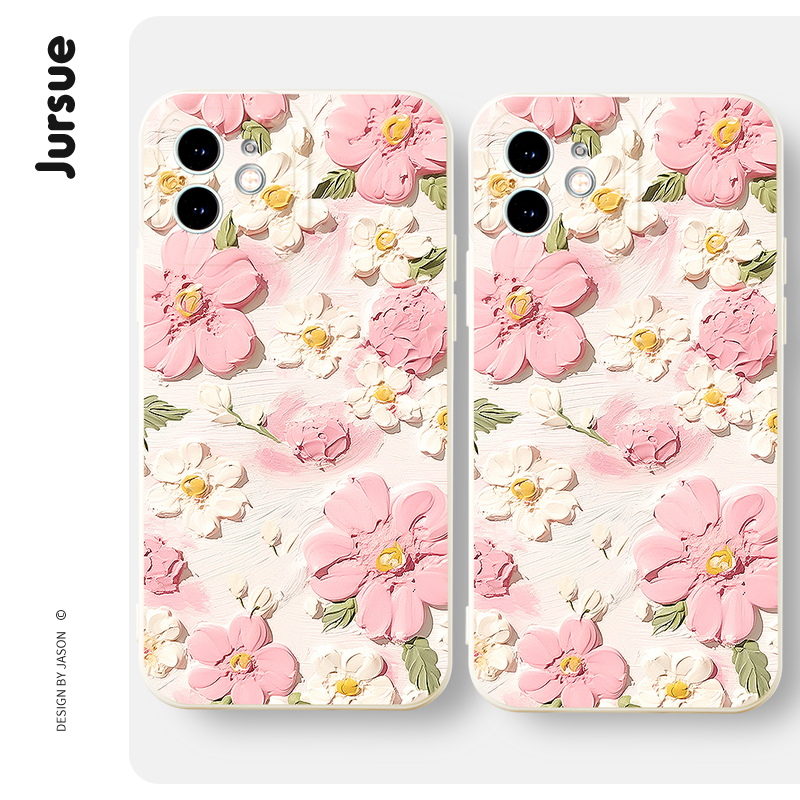 Ốp điện thoại JURSUE dễ thương đẹp hoa dẻo Cho iPhone 15 14 13 12 11 Pro Max SE 2020 X XR XS 8 7 ip 6S 6 Plus XYH2088
