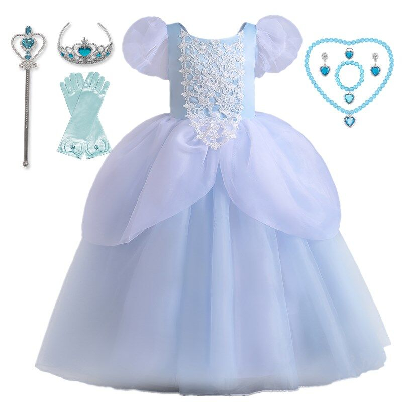 Đầm Công Chúa Elsa Hóa Trang Halloween 2023 Dành Cho Bé Gái