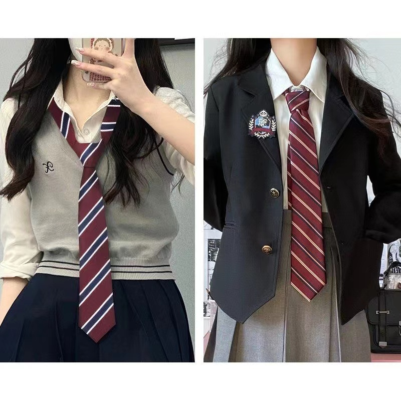 Cà Vạt Lụa Sọc Ca Rô Thời Trang Cho Nam Nữ