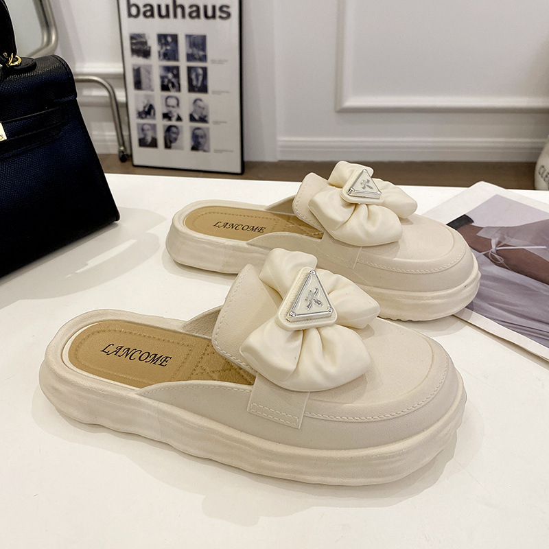 Thời Trang Dép Sandal Đế Dày Mềm Mại Đính Nơ Xinh Xắn Cho Nữ