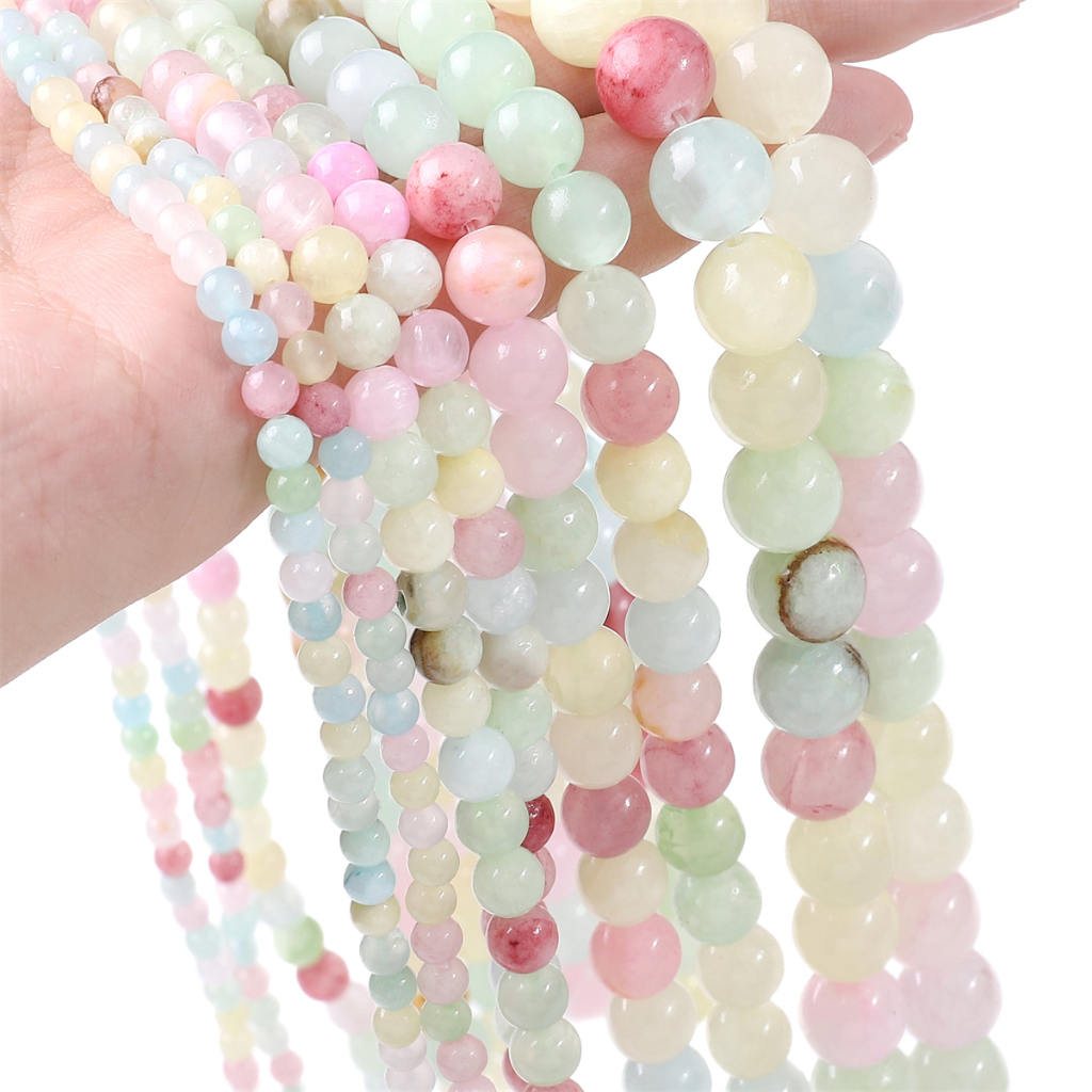 Chuỗi Hạt Đá sapphire Nhiều Màu Sắc 4 / 6 / 8 / 10mm Dùng Làm Trang Sức Thủ Công（Hỗn hợp màu ngẫu nhiên）