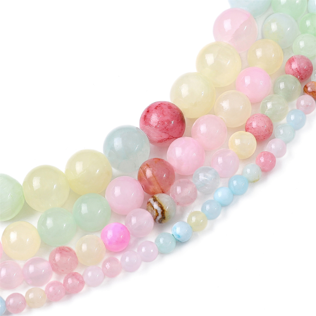 Chuỗi Hạt Đá sapphire Nhiều Màu Sắc 4 / 6 / 8 / 10mm Dùng Làm Trang Sức Thủ Công（Hỗn hợp màu ngẫu nhiên）