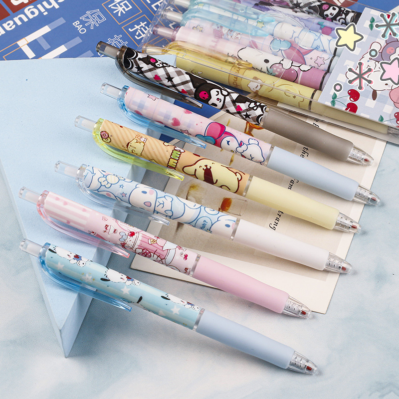 SANRIO Set 6 Bút Mực Nước Ngòi 0.5mm Màu Đen