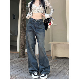 「MOTEL7」Quần Jean Dài Lưng Cao Ống Rộng Thời Trang Cá Tính