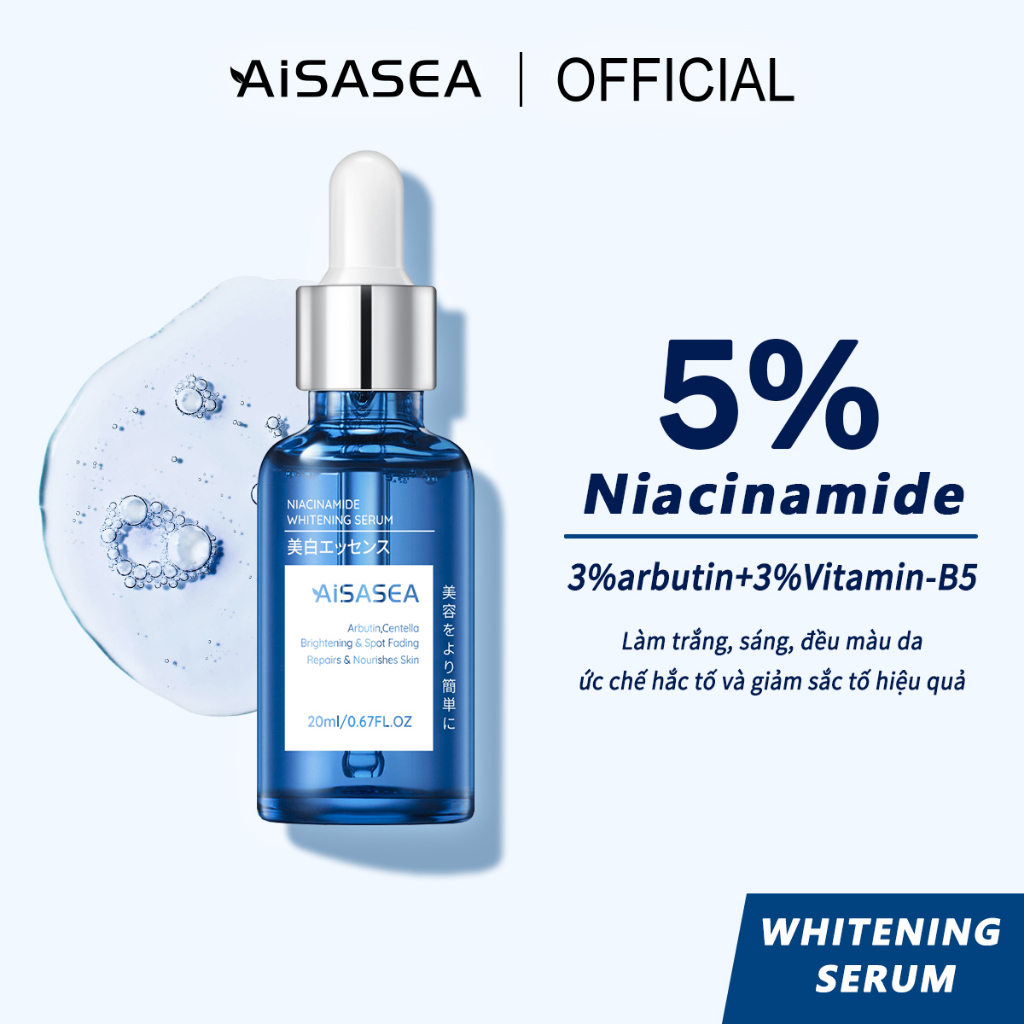 Serum sáng da mặt AISASEA  5%Niacinamide+3%arbutin+ 3%panthenol  giảm thâm làm kiềm dầu dưỡng ẩm và  20ml