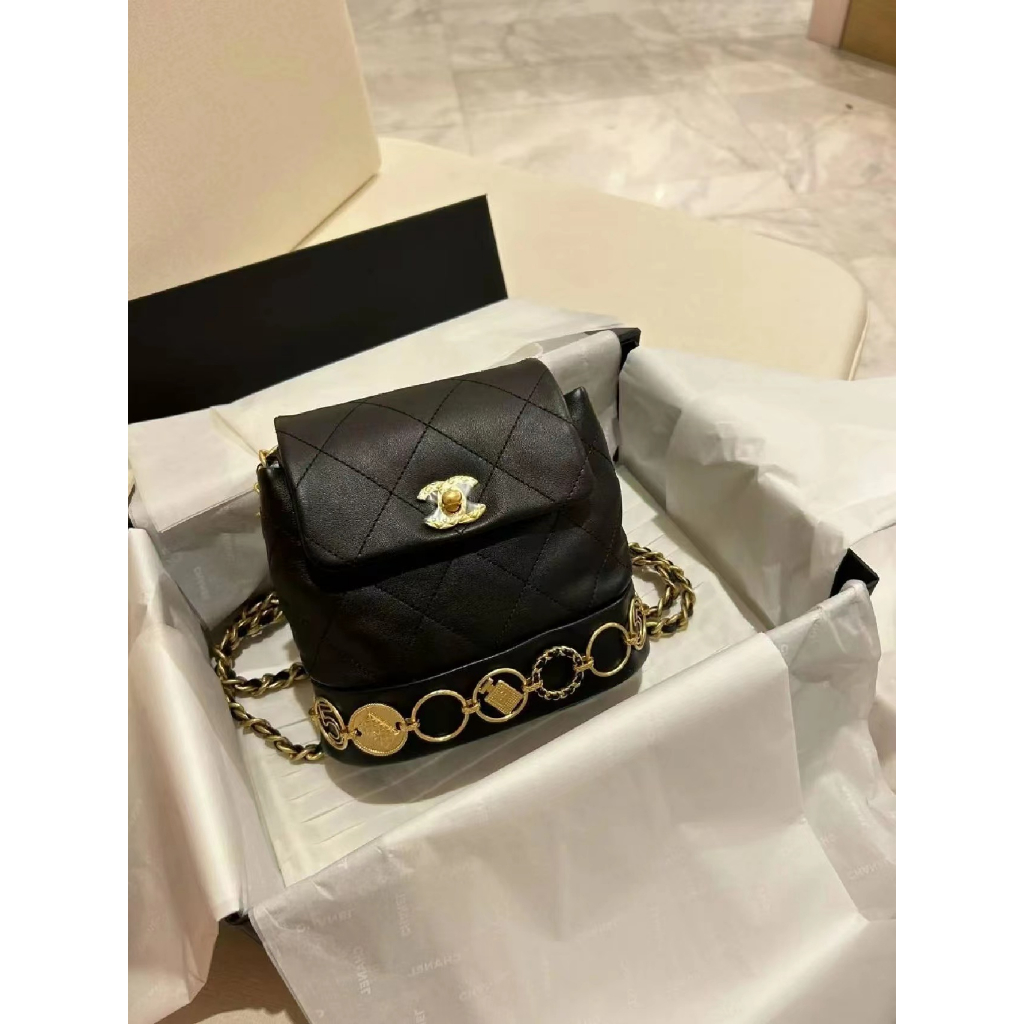 Ba Lô mini 18 * 15 cm Chất Liệu Da Bò Không Hộp