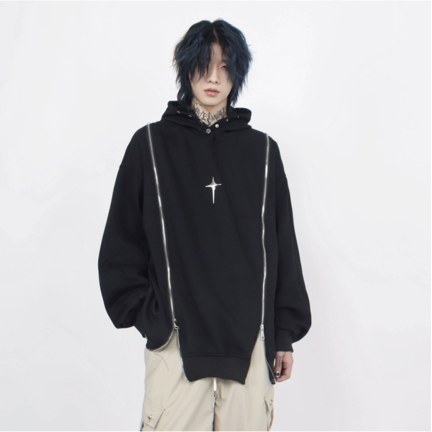Mới áo hoodie nam cotton Dáng Rộng Có Khóa Kéo áo hoodie nữ Thời Trang áo hoodie unisex retro Mỹ  Áo Khoác hoodie Nam Nữ