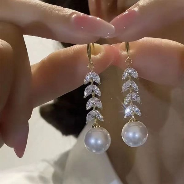 Bông Tai Dáng Dài Đính Đá Zircon Lấp Lánh Thời Trang Hàn Quốc S925 Dành Cho Nữ