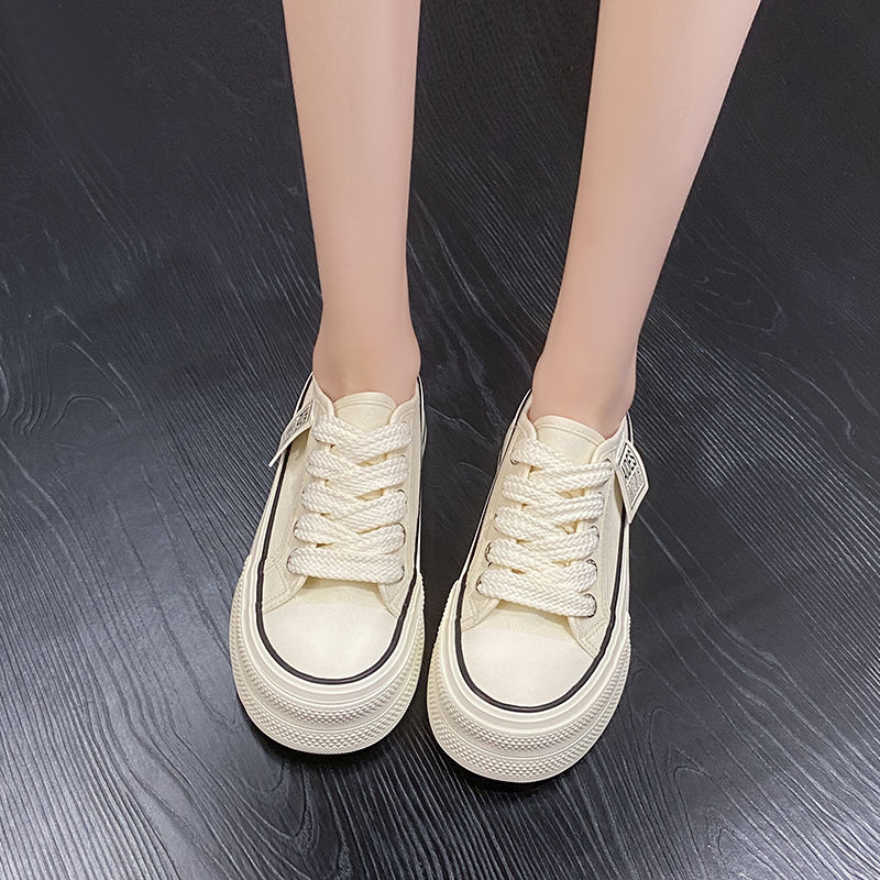 .Giày Thể Thao Vải Bạt Thời Trang Hàn Cho Nữ Giày Thể Thao Đế Dày Thời Trang Mùa Hè Cho Nữ Giày Thể Thao Thoáng Khí Thời Trang Năng Động Giày Vải Phù Hợp Với Học Sinh Với Giày Vải