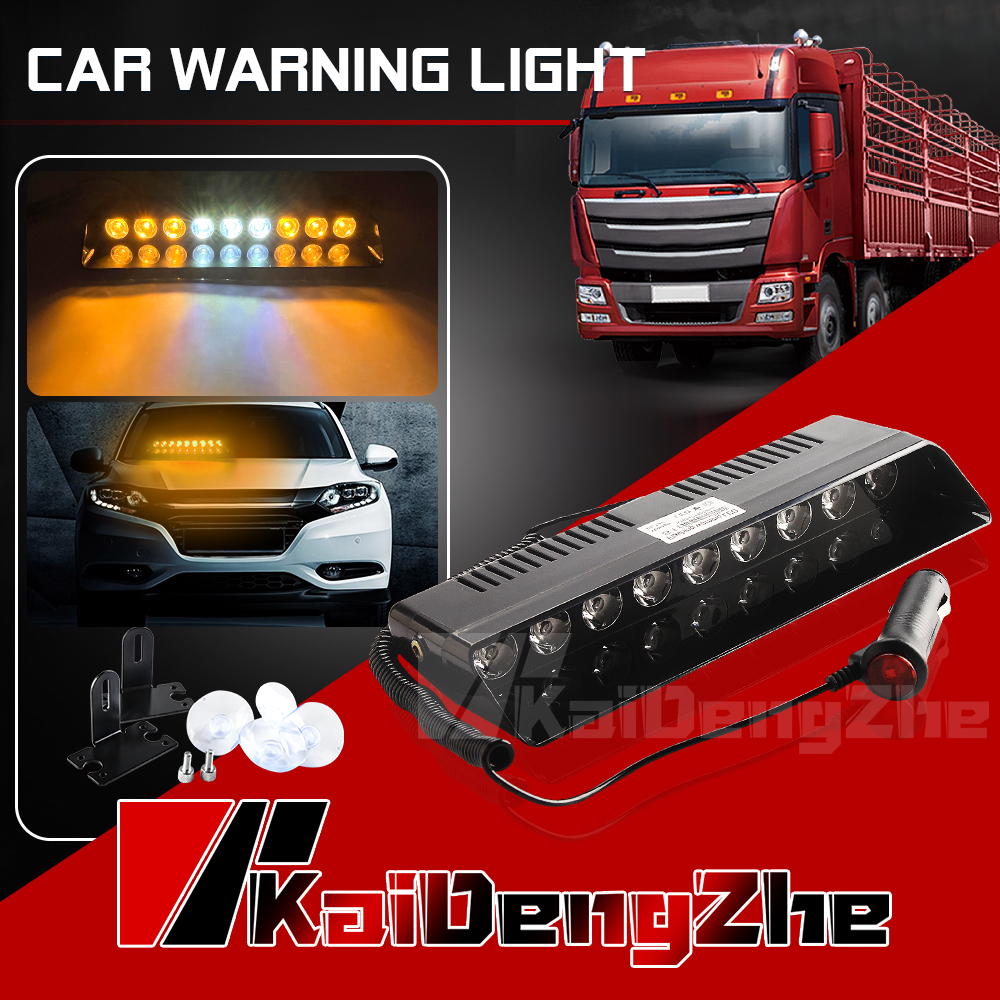 9 hạt LED Đèn xe Cảnh sát Đèn nhấp nháy Đèn cảnh báo khẩn cấp Đèn cảnh báo 16 Chế độ đèn nháy cho xe tải SUV
