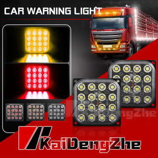 1 cái đèn cảnh báo hình vuông xe tải 16 đèn led nhấp nháy 12-24v đèn led cảnh báo bên xe tải đèn báo cho xe tải suv xe tải khẩn cấp đèn phanh phía sau